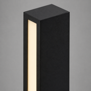 Close-up of the Alder Medium black metal finish and frosted light diffuser