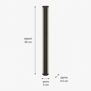 Alder Short outdoor wall light dimensions: 60 cm high, 5 cm wide and 4.5 cm deep