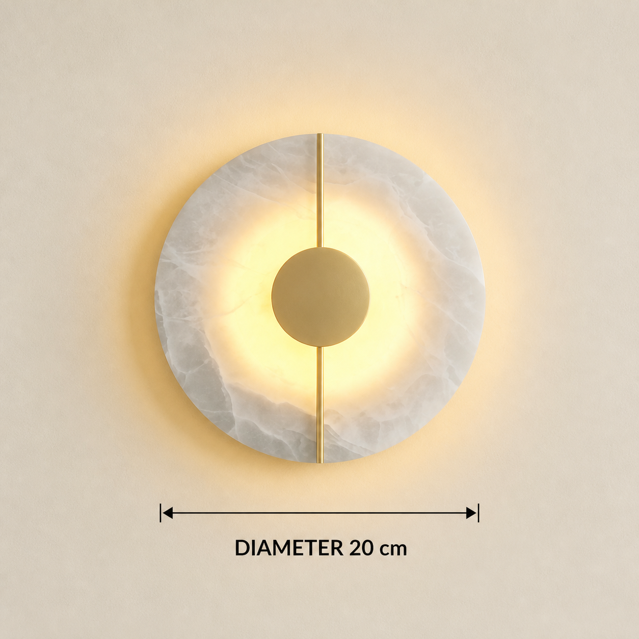 Chiswick round marble-style wall light diameter: 20 cm