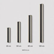 Hackney outdoor wall light size comparison: 30, 60, 80 and 120 cm, each 8 cm wide