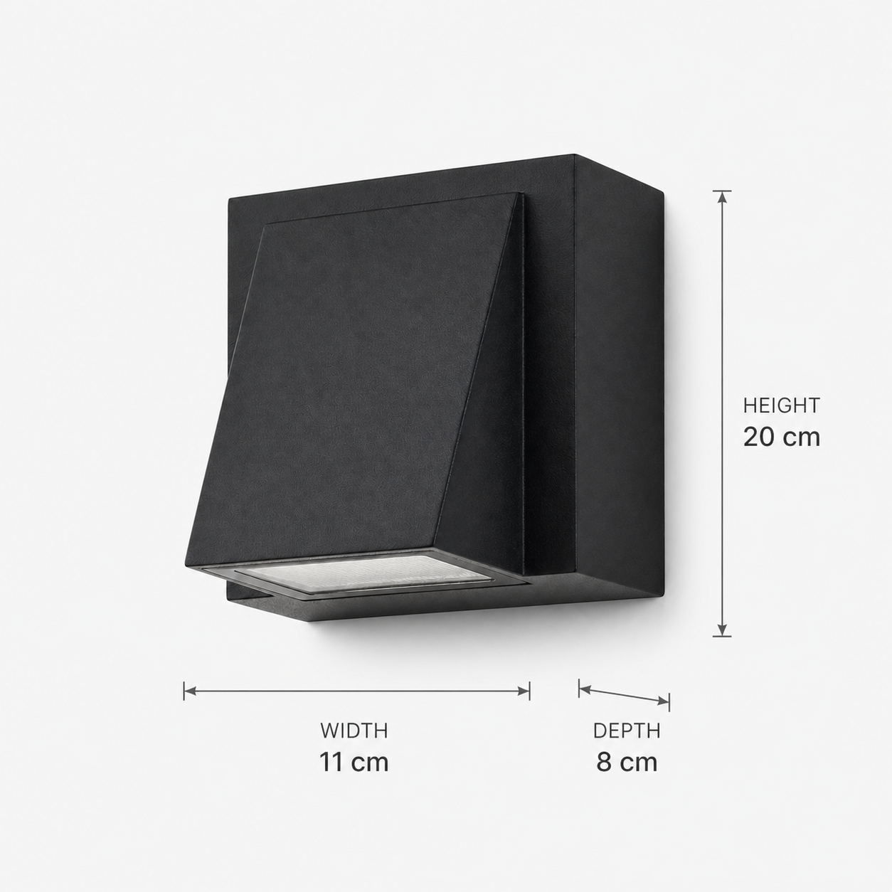 Hampstead Compact wall light dimensions: 20 cm high, 11 cm wide and 8 cm deep