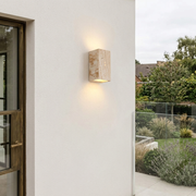 Meridian Travertine Waterproof Outdoor Wall Light
