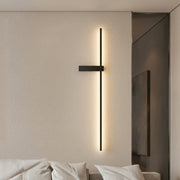 Holland Linear Battery Wall Light - black slim vertical wall light