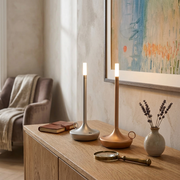Montrose Aluminium Cordless Table Lamp on a bedside table