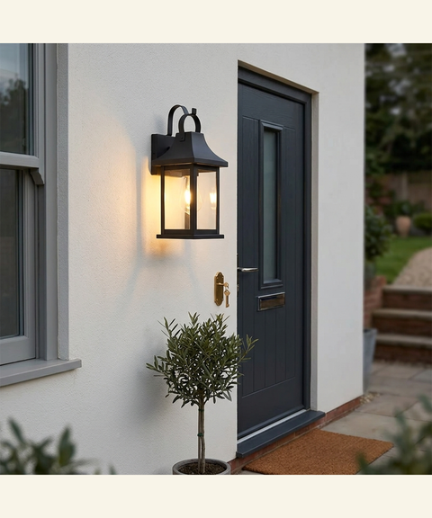 Soho Glass Black Outdoor Wall Light