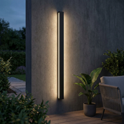 Alder Medium Waterproof Outdoor Wall Light - Black L100cm, installed on patio wall