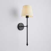 Black finish wall light with cream fabric shade, Kensington colour option