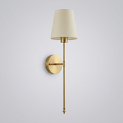 Gold finish wall light with cream fabric shade, Kensington colour option
