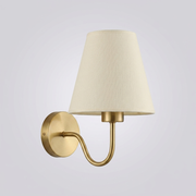Gold finish wall light with cream fabric shade, Chelsea colour option
