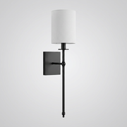 Black finish candlestick-style wall light, Camden colour option