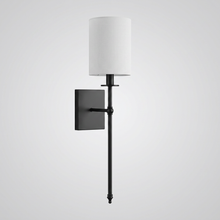 Black finish candlestick-style wall light, Camden colour option
