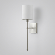 Silver finish candlestick-style wall light, Camden colour option