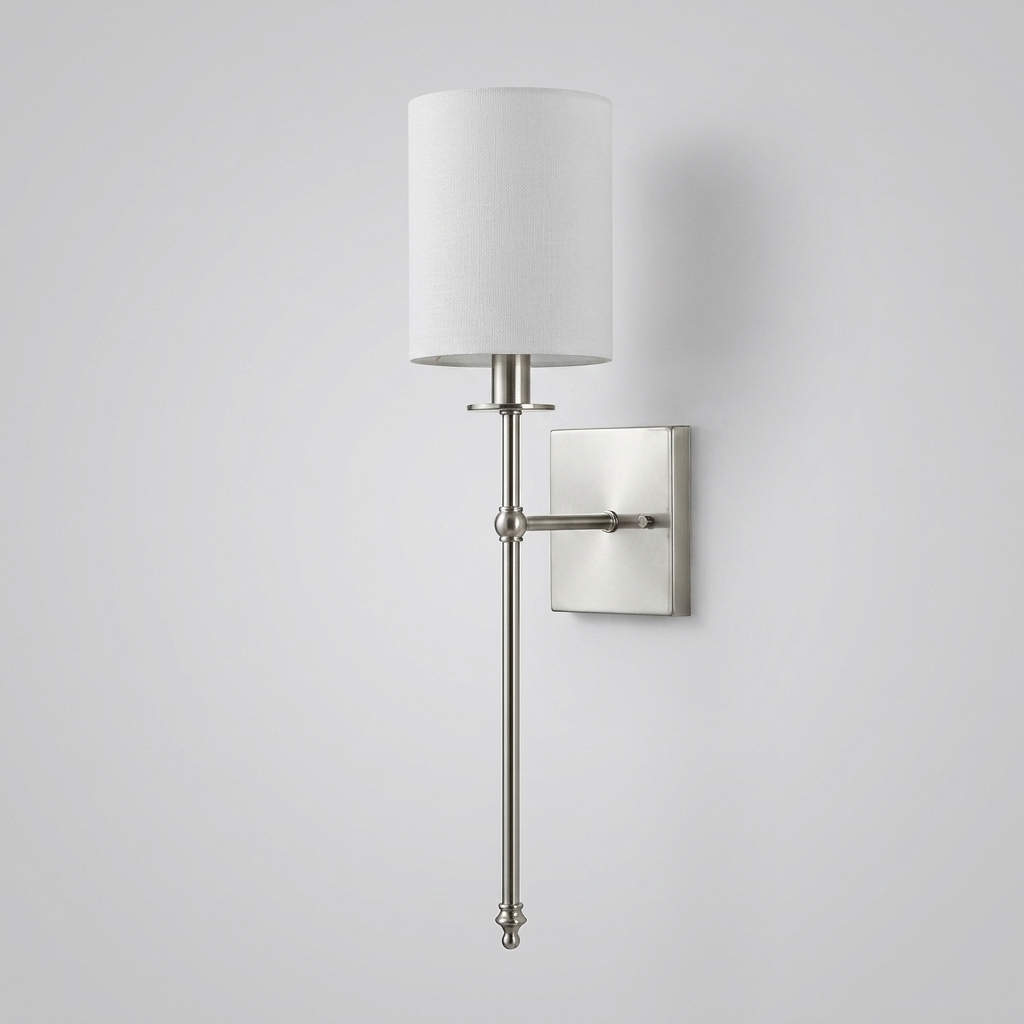 Silver finish candlestick-style wall light, Camden colour option