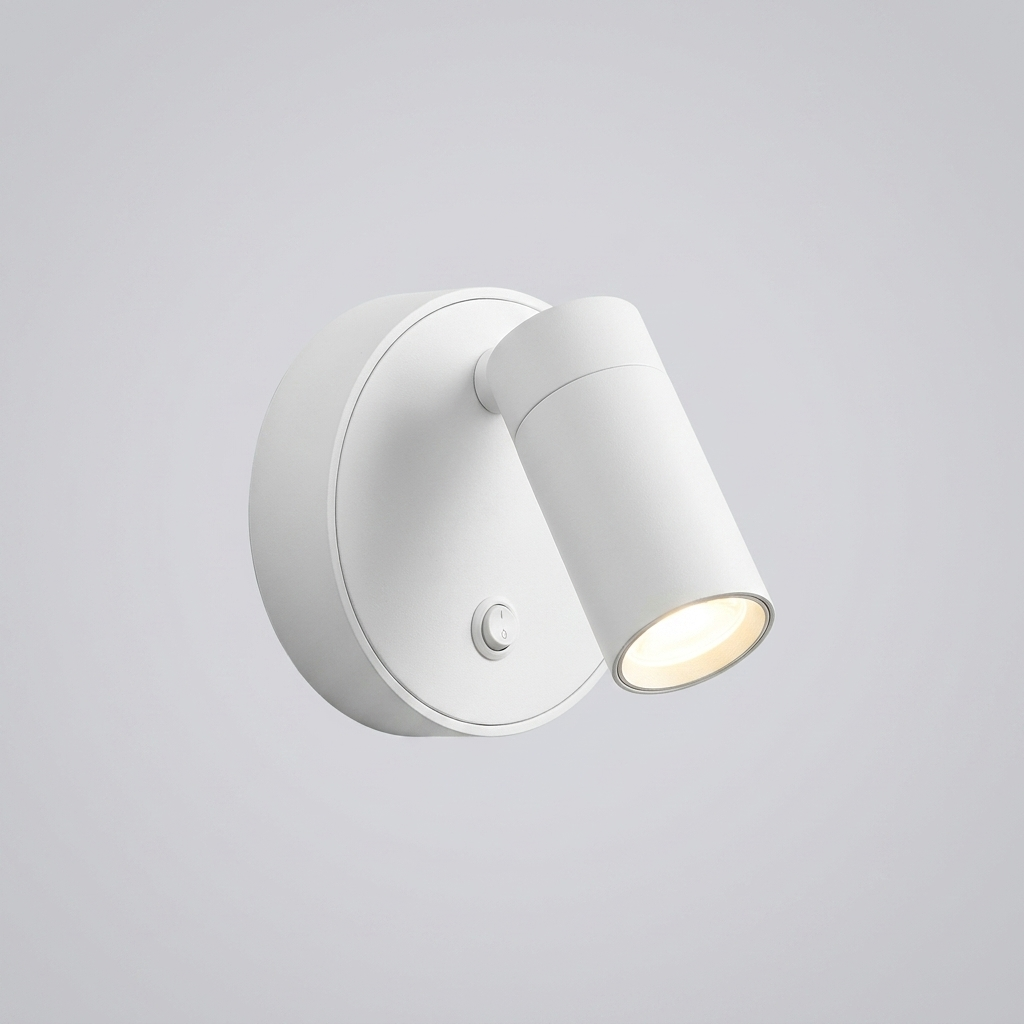White finish pivoting wall light, Clifton colour option