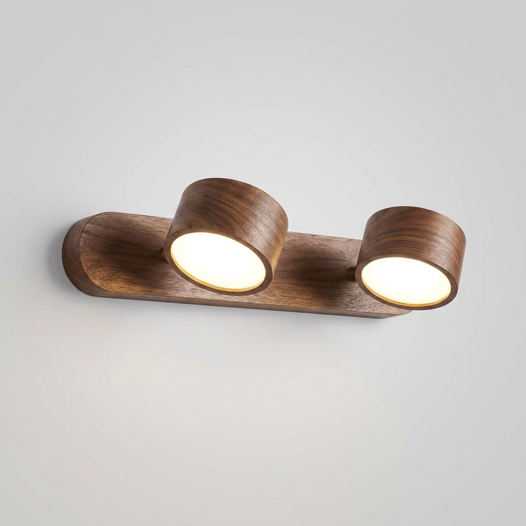 Walnut finish travertine duo wall light, Ashford colour option