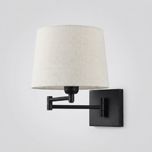 Black finish swing-arm wall light, Marlowe colour option
