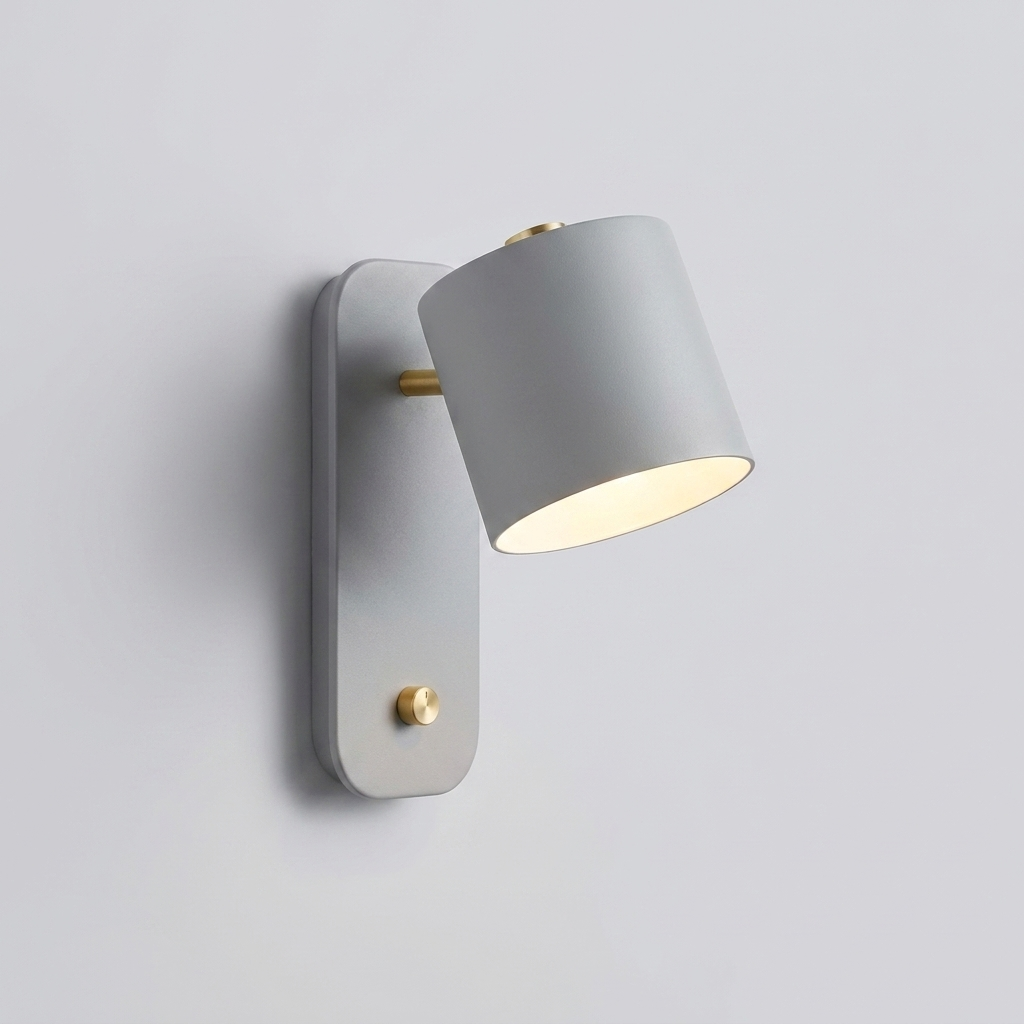 Grey finish rotatable cone wall light, Kew colour option