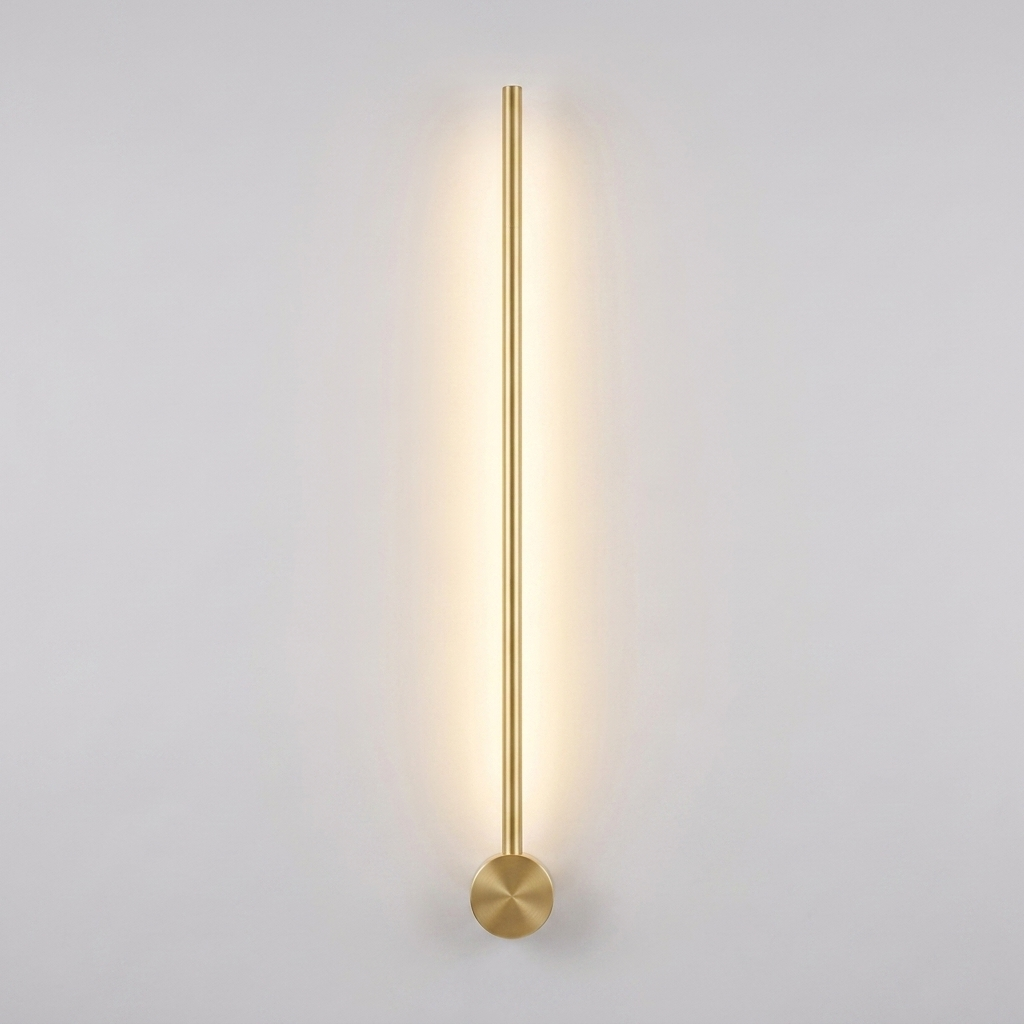 Long linear wall light on plain background