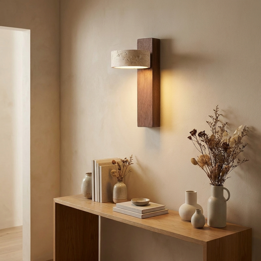 Bromley Walnut Battery Wall Light