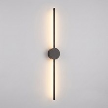 Dark linear wall light on plain background