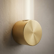 Close-up of vertical linear wall light finish and mount