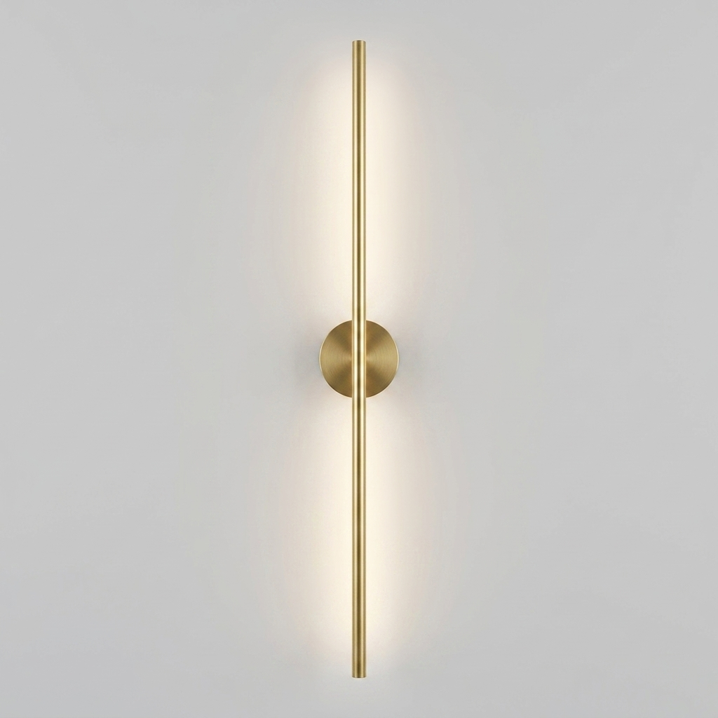 Battery wall light on plain background