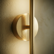 Close-up of battery wall light finish and mount