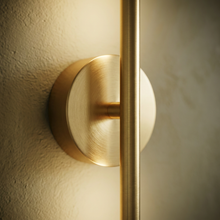 Close-up of battery wall light finish and mount