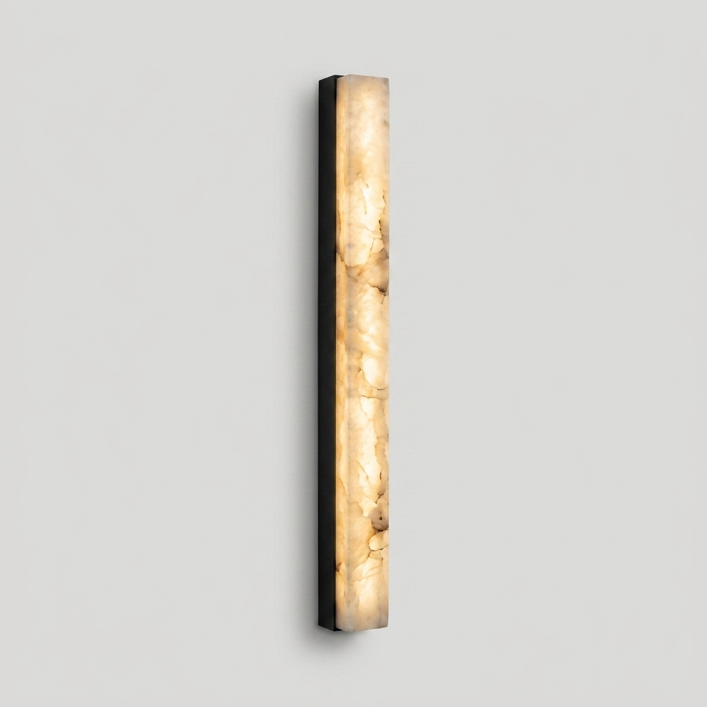Eaton alabaster outdoor wall light in Black finish on a clean background