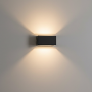Oslo Long IP65 Outdoor Wall Light - Black, on a clean studio wall