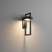 Bayswater Large Geometric Outdoor Wall Light - Black, on a clean studio wall