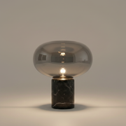 Bramley Marble Glass Cordless Table Lamp on a clean studio surface