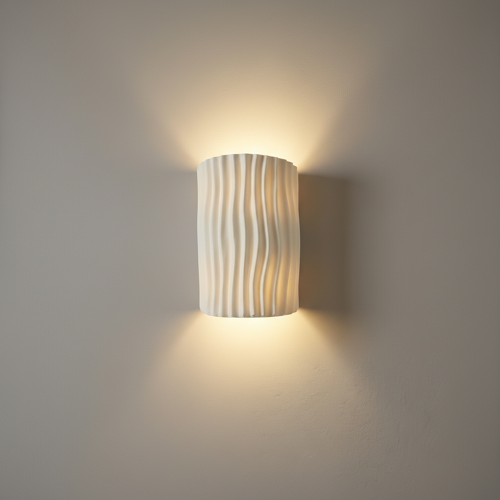 Corby Resin Wall Light on a clean studio wall