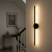 Aaradhya Short Rotatable Linear Wall Light - Black, in a hallway