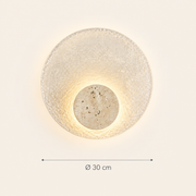 Langham travertine-style acrylic wall light diameter: 30 cm