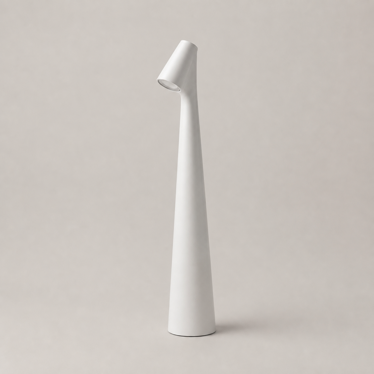 Leighton cordless table lamp in the white finish on a neutral background