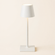 Lynton cordless table lamp in the satin white finish on a neutral studio background