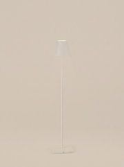 White cordless table lamp on a clean studio background