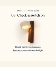 Bromley fitting guide, step 3: check the fitting is secure, restore power and test the light.