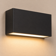 Close-up of the Oslo Long matte-black rectangular housing and recessed downlight diffuser