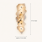 Radley five-head marble-style wall light dimensions: 47 cm high and approximately 13 cm wide